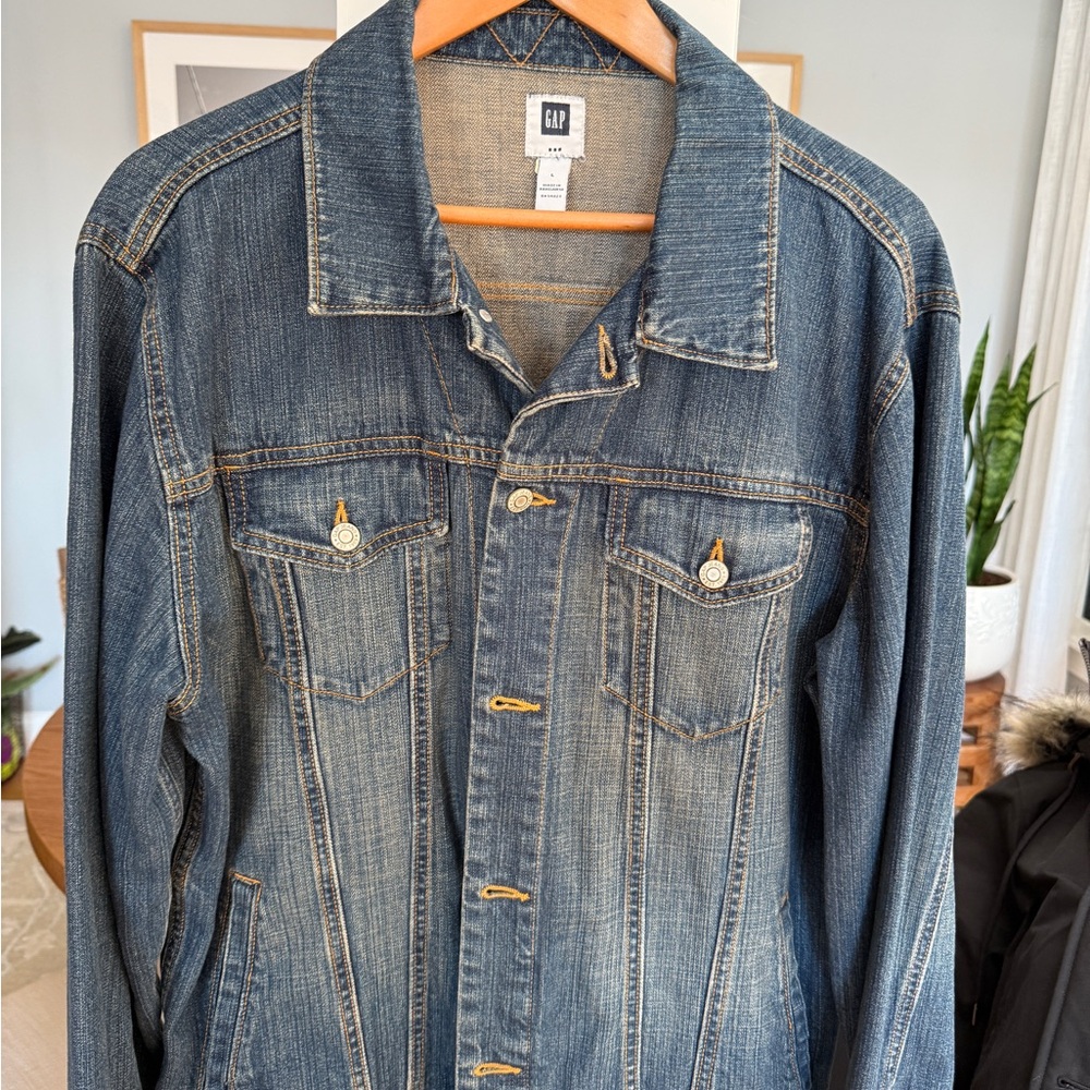 Denim Jacket by Gap Outlet Classic Blue